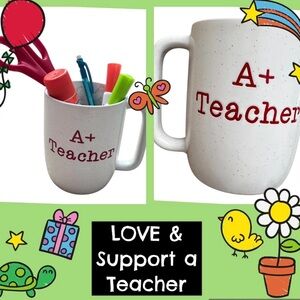 A+ Teacher (MARKET FINDS) Coffee Tea Hot Cold Cup Mug (Supplies Not Included)